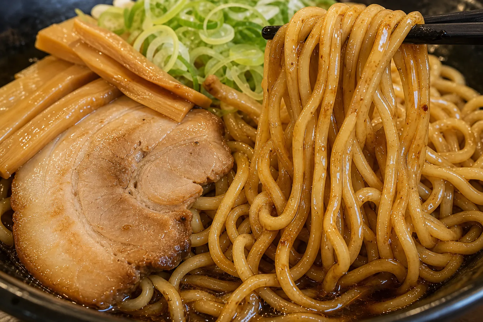 Close-up of Abura Soba