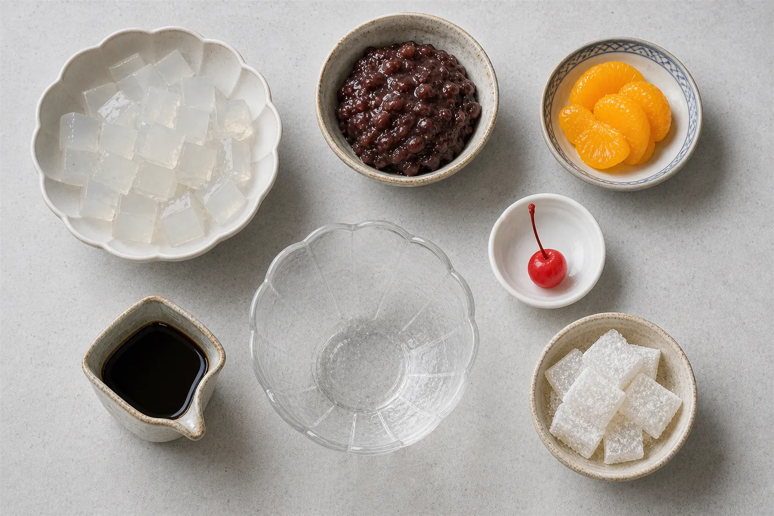 The ingredients and making of Anmitsu