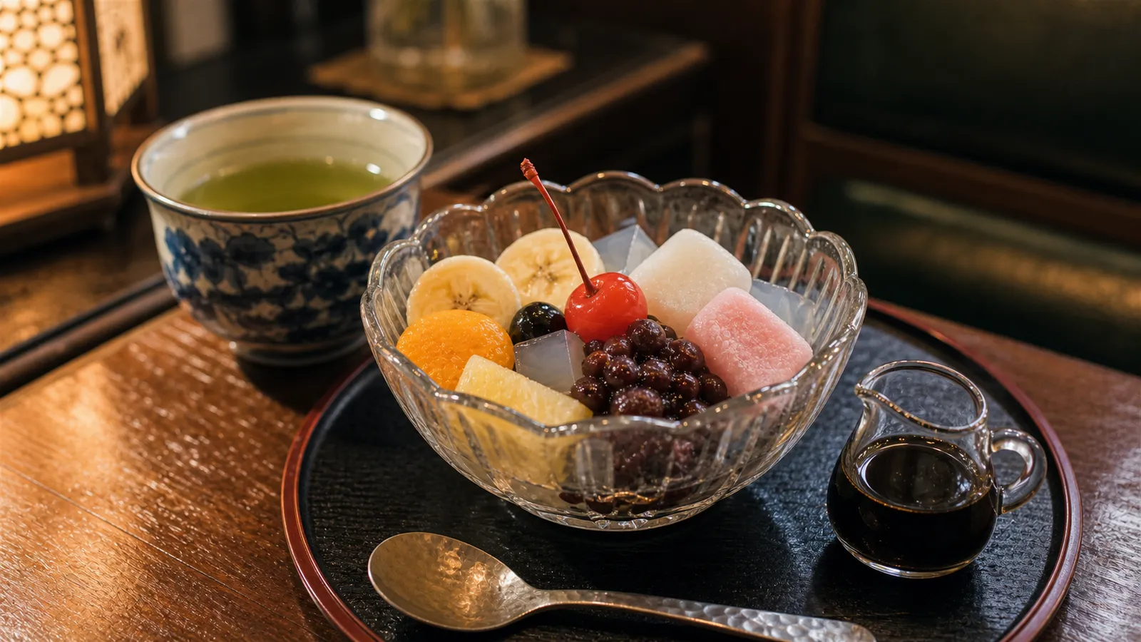 Anmitsu served in a typical setting