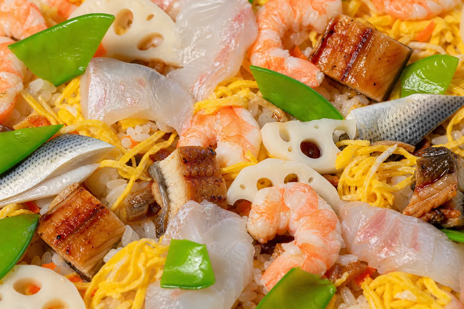 Close-up of Bara-zushi