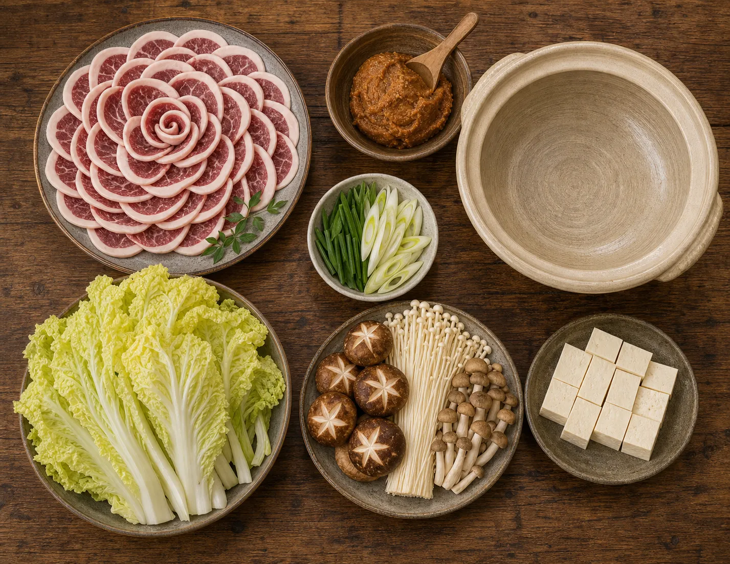 The ingredients and making of Botan-nabe