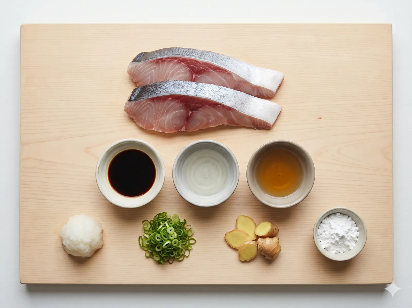 The ingredients and making of Buri no Teriyaki