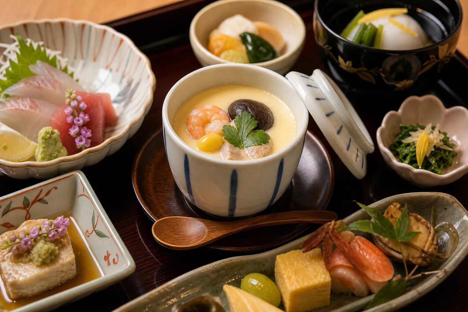 Chawanmushi served in a typical setting