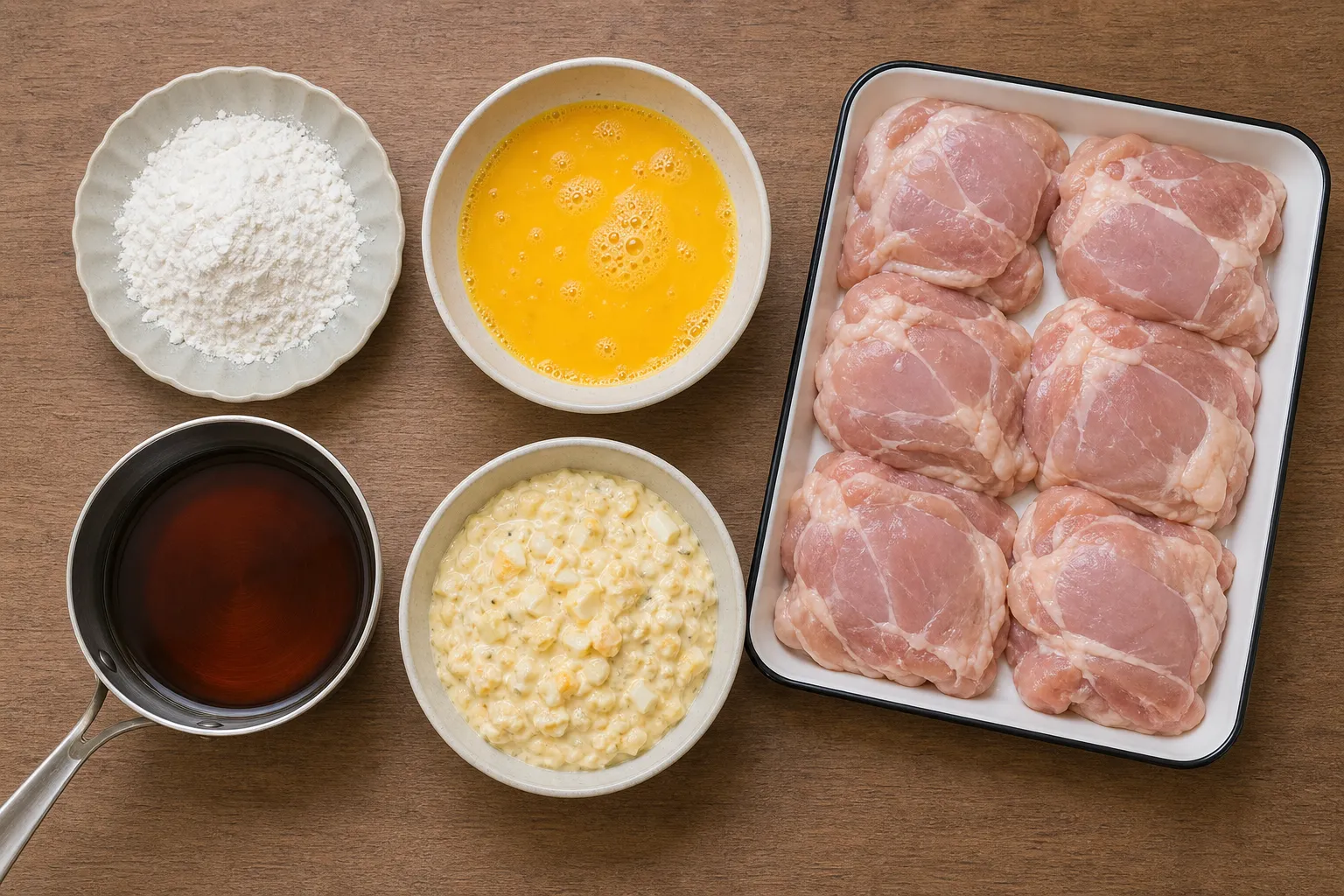Chicken nanban preparation with nanban sauce and tartar ingredients