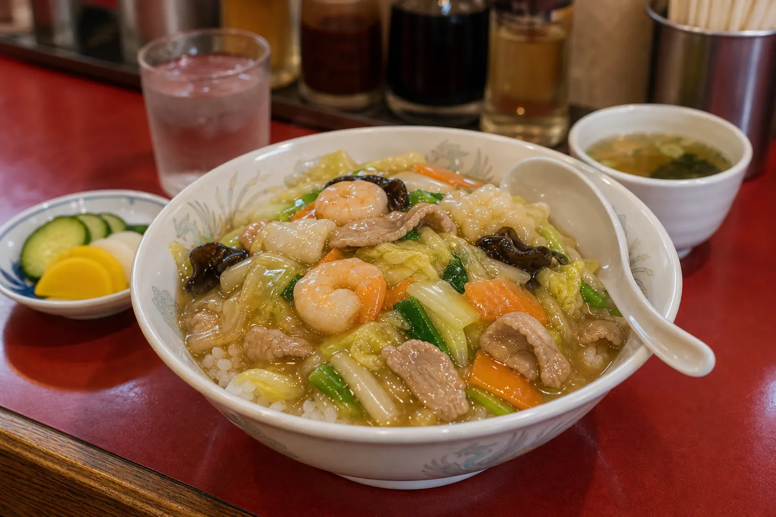 Chukadon served in a typical setting