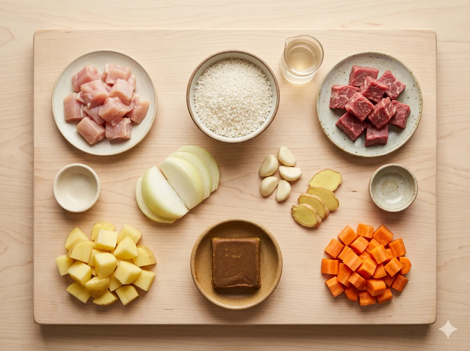 The ingredients and making of Curry Rice