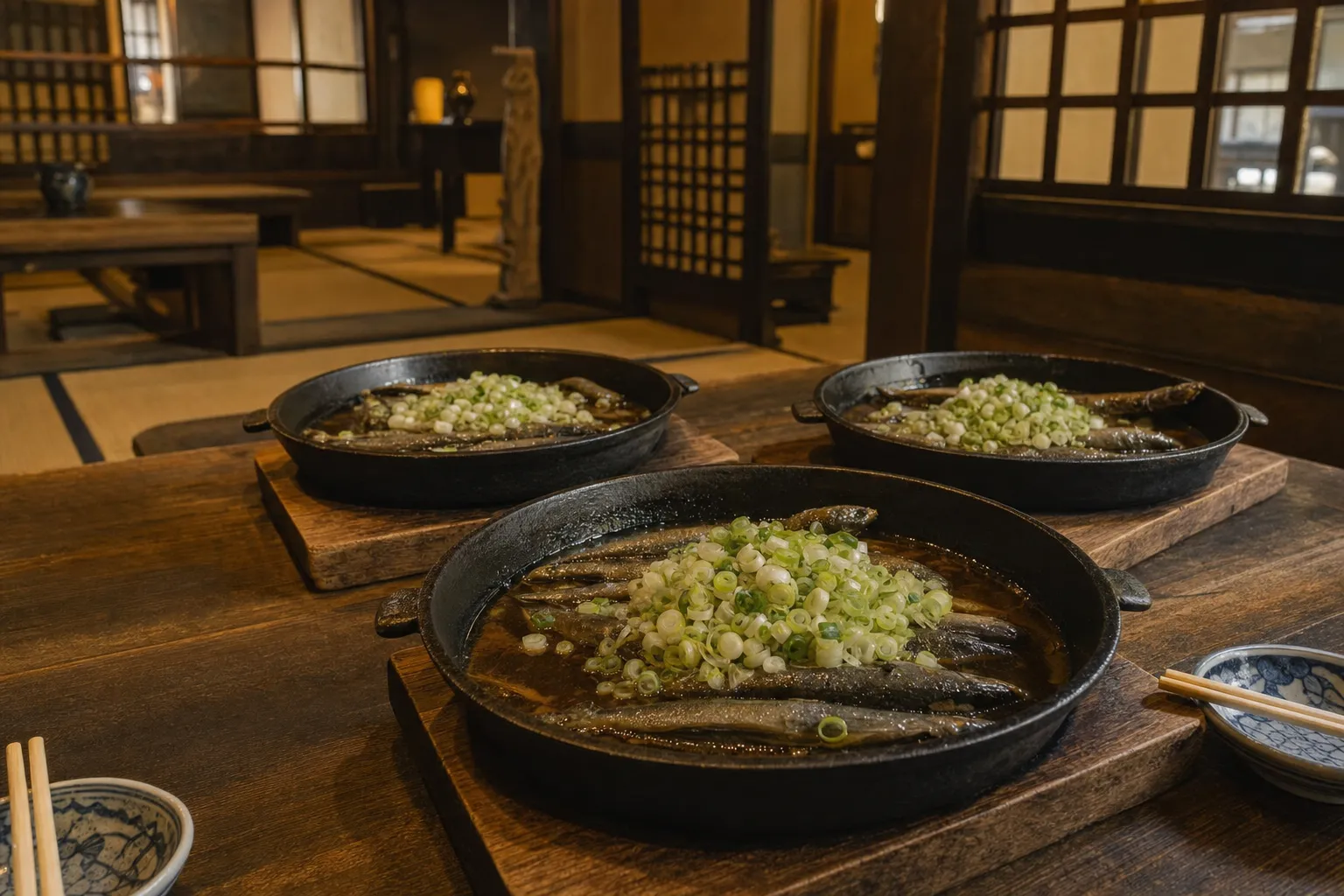 Dojo-nabe served in a typical setting