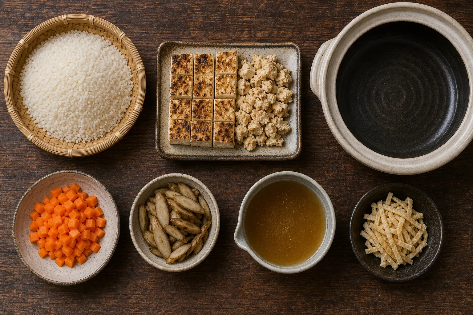 The ingredients and cooking of dondoroke-meshi
