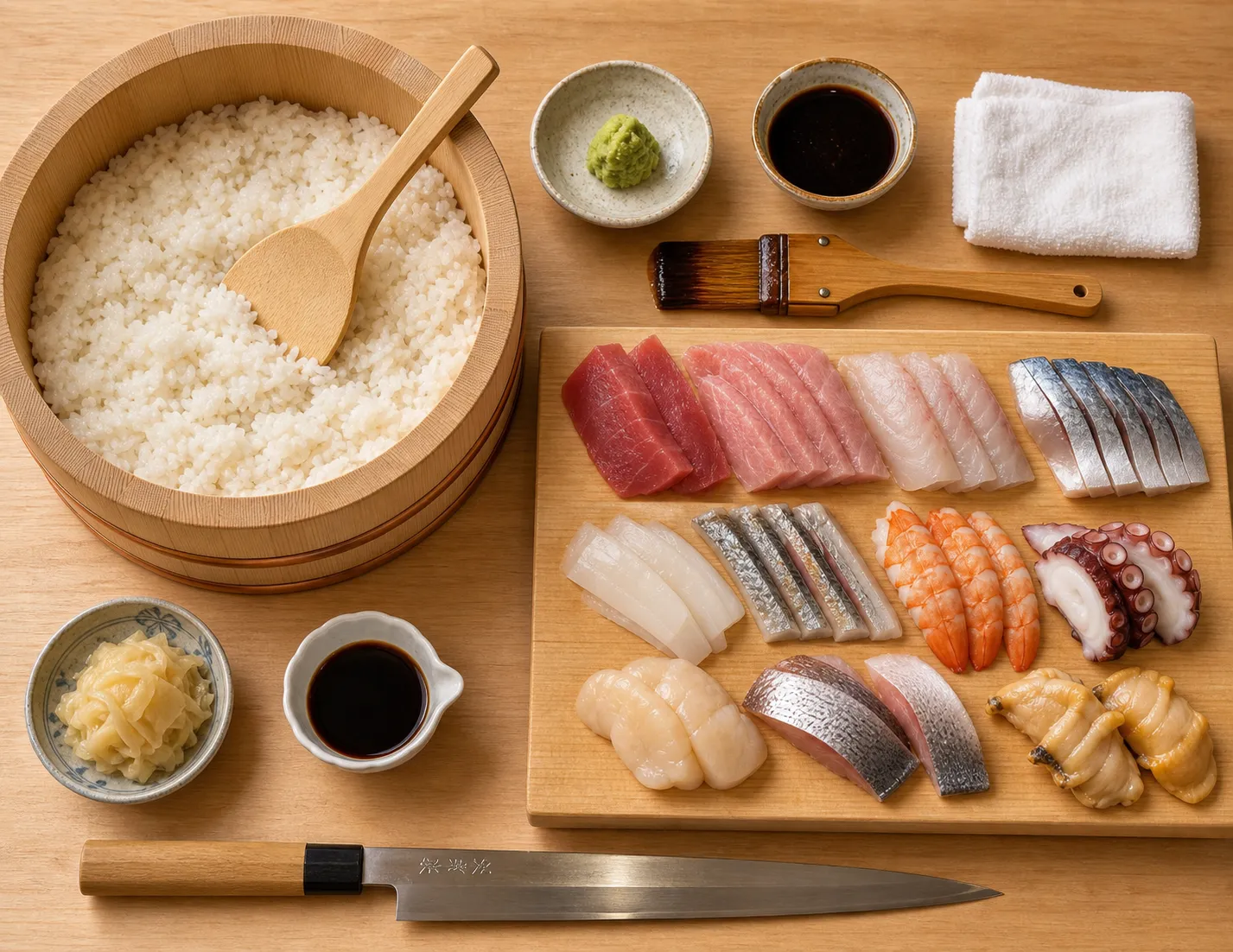 The ingredients and making of Edomae-zushi