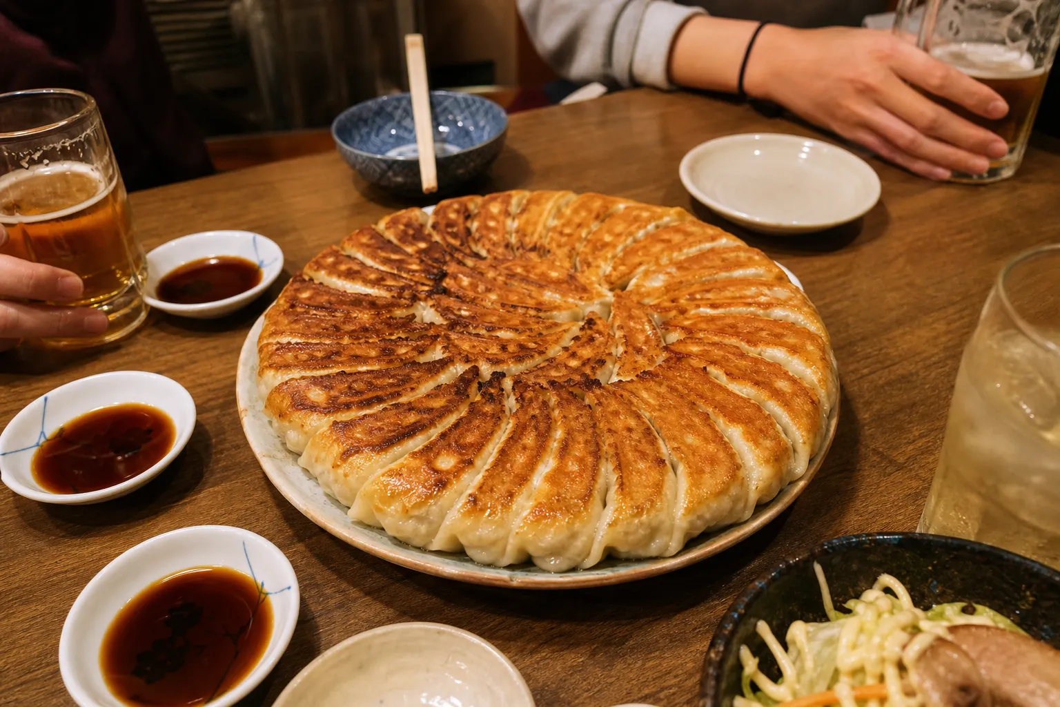 Enban Gyoza served in a typical setting