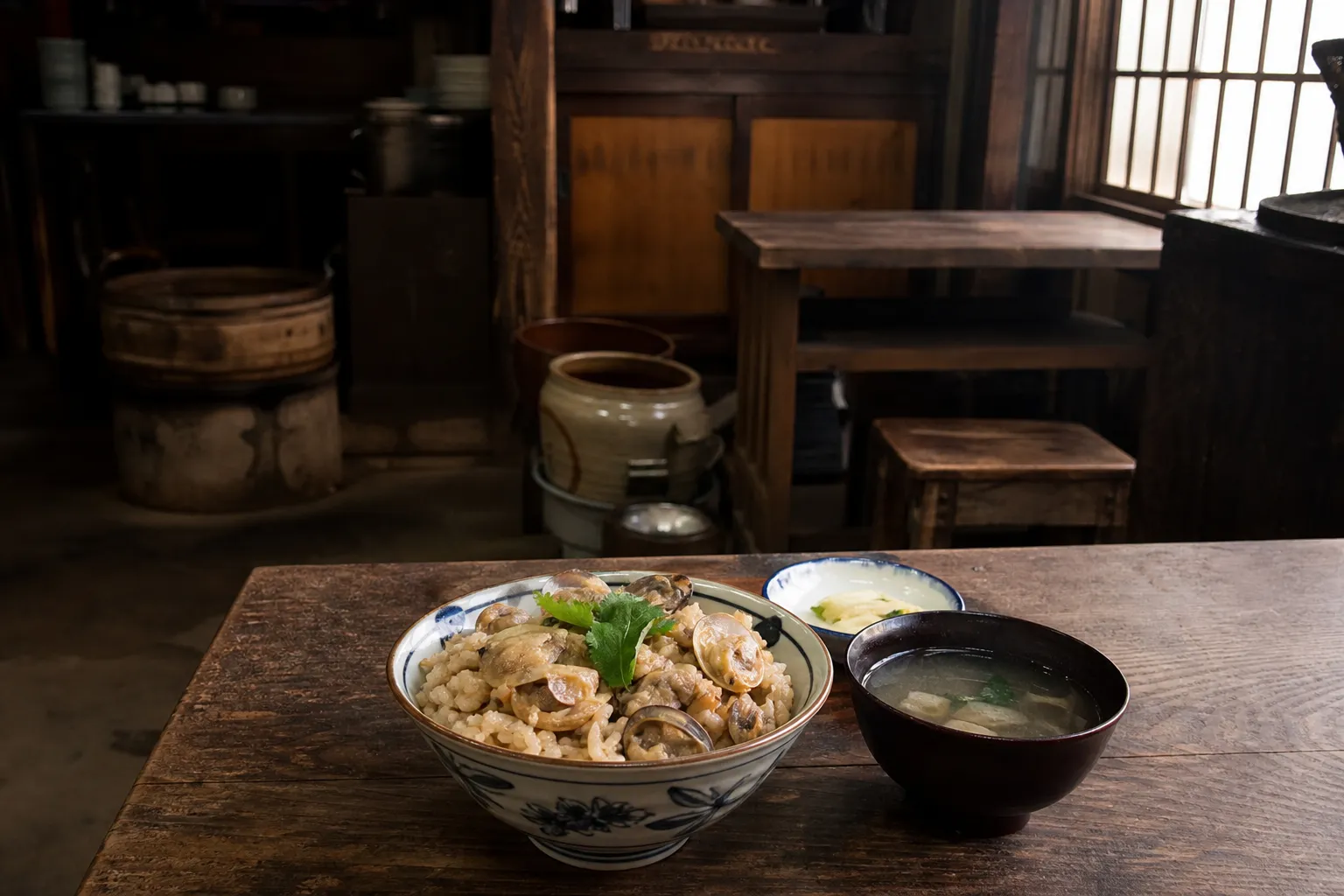 Fukagawa Meshi served in a typical setting