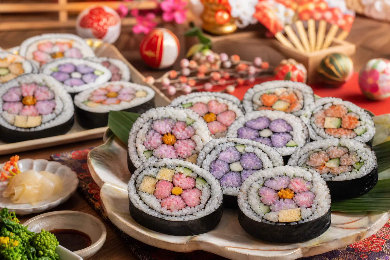 Futomaki matsuri-zushi served at a Chiba celebration