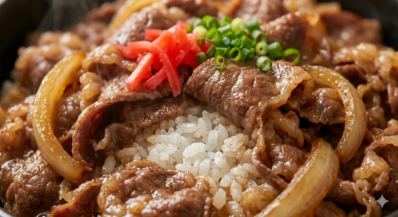 Close-up of Gyudon