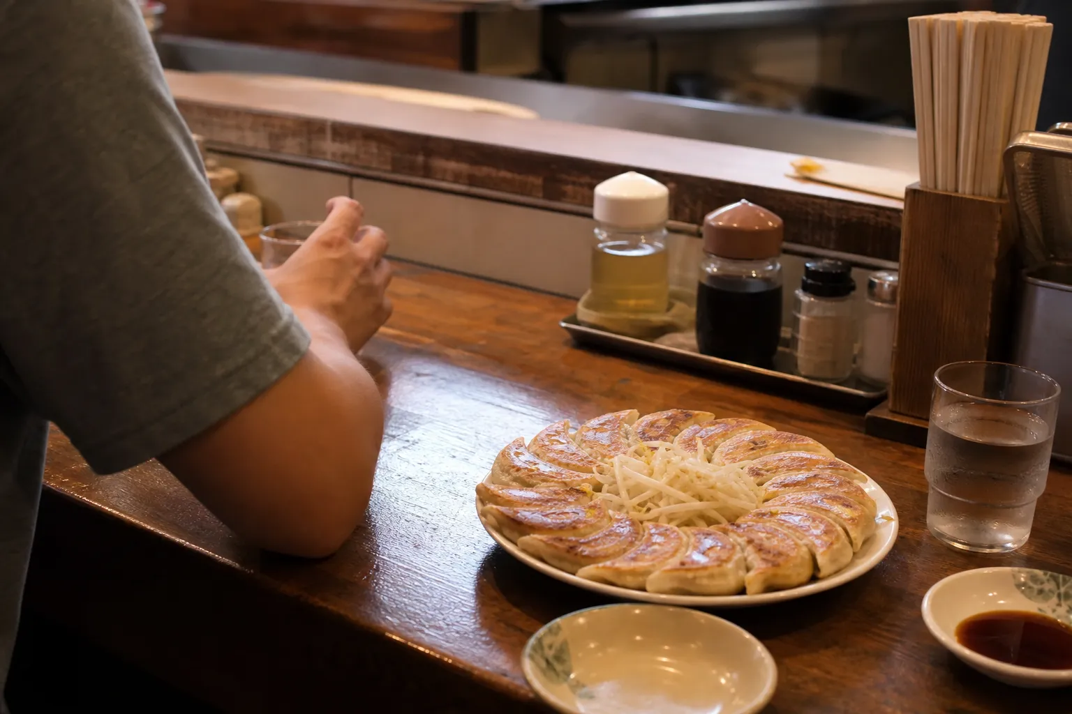 Hamamatsu Gyoza served in a typical setting