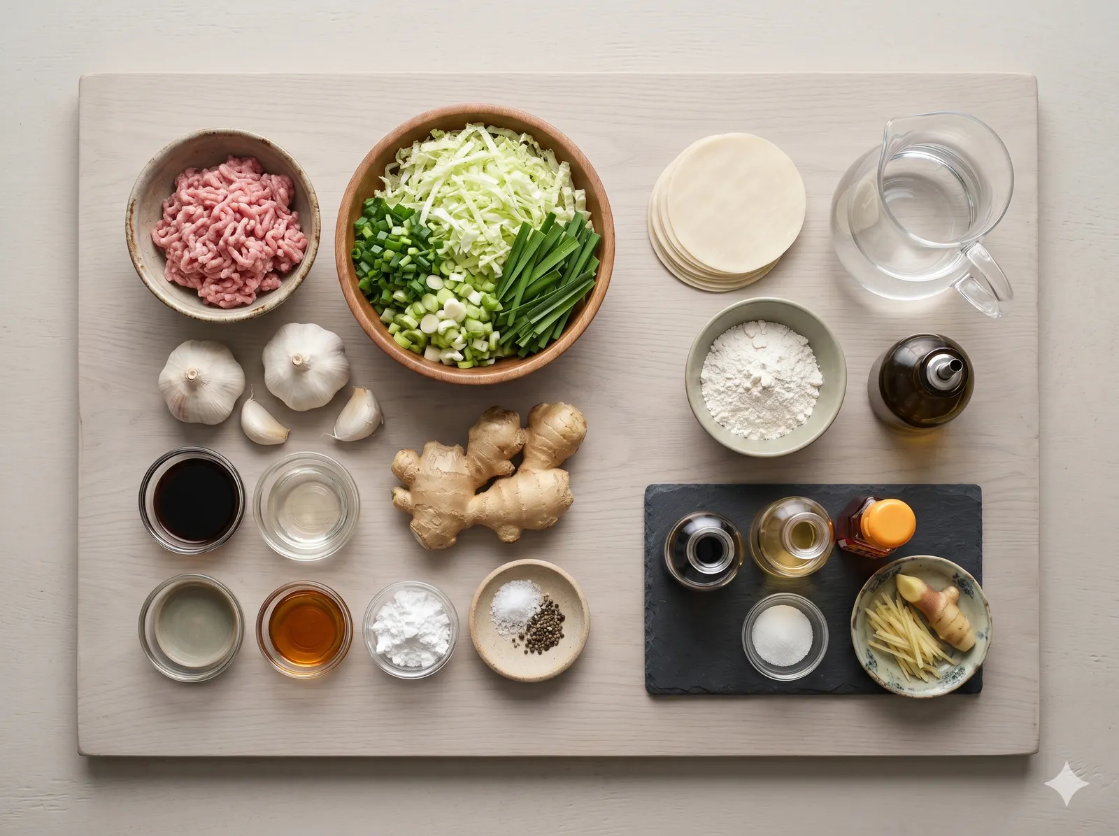 The ingredients and making of Hanetsuki Gyoza