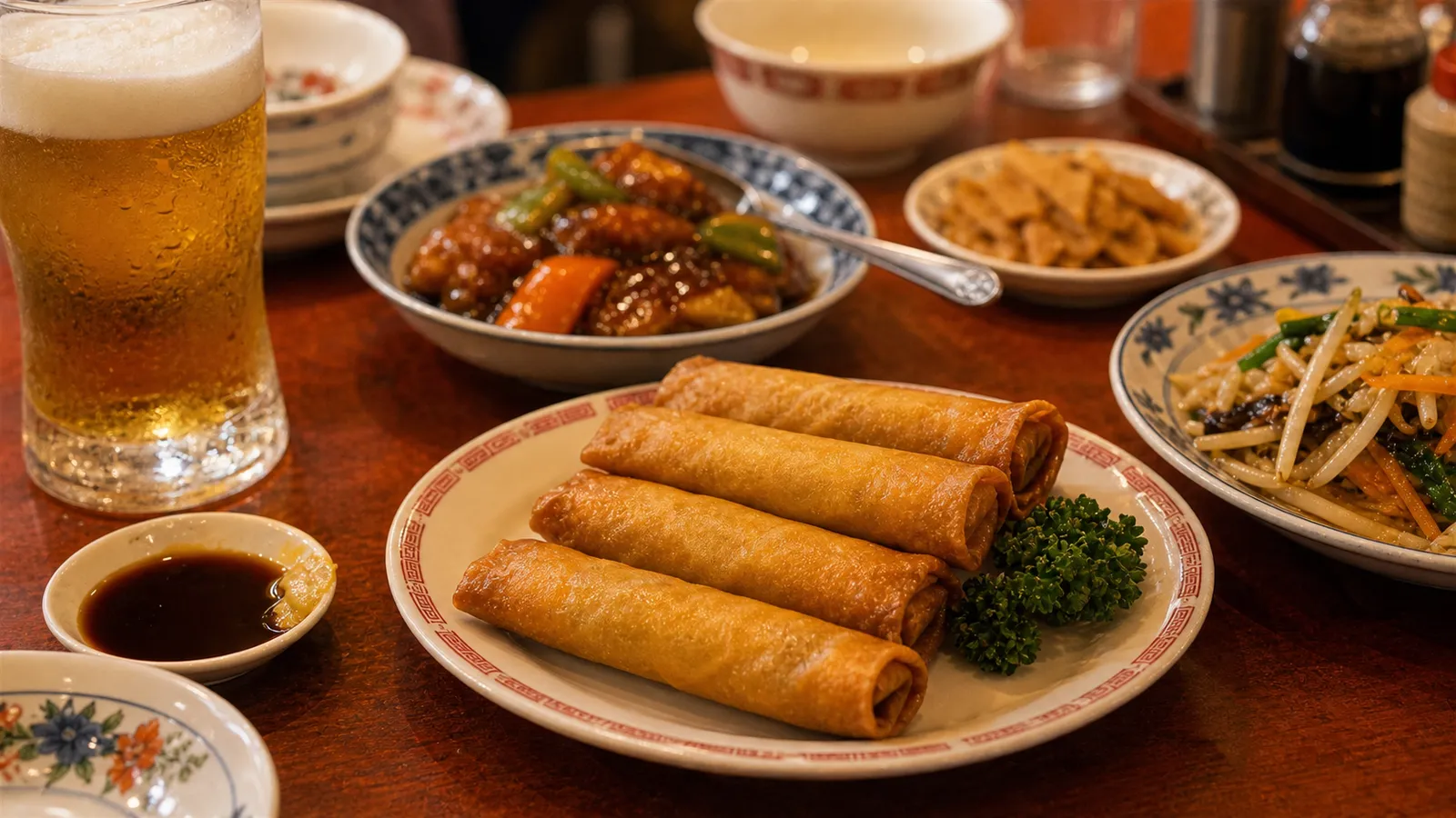 Harumaki served in a typical setting