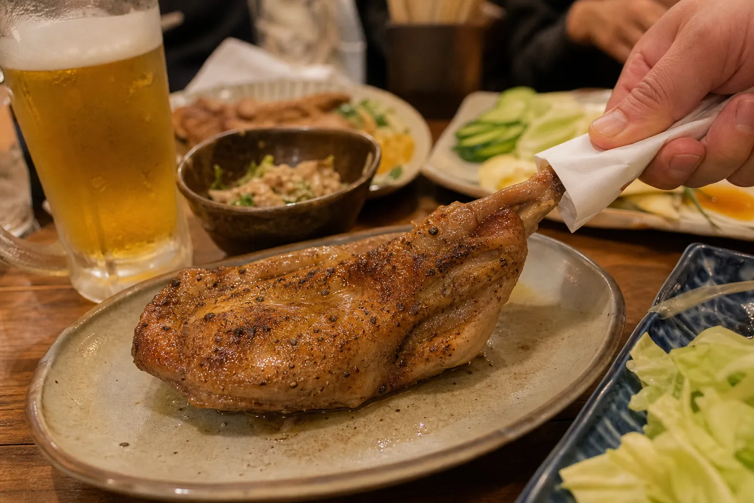 Honetsuki-dori served in a typical setting