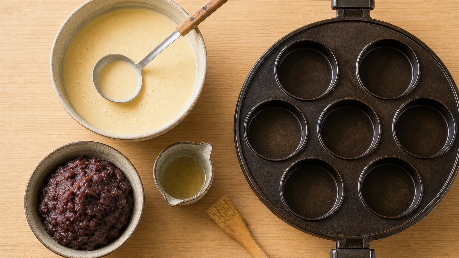 The ingredients and making of Imagawayaki