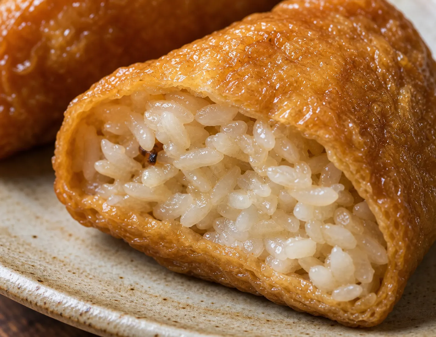 Close-up of Inari-zushi