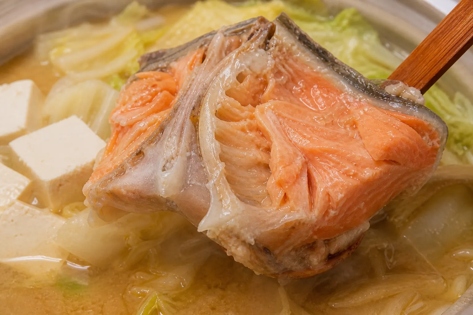 Close-up of Ishikari Nabe