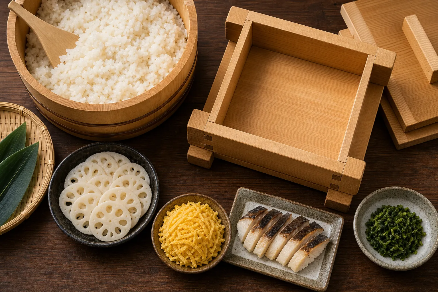 The layered building and pressing of Iwakuni-zushi