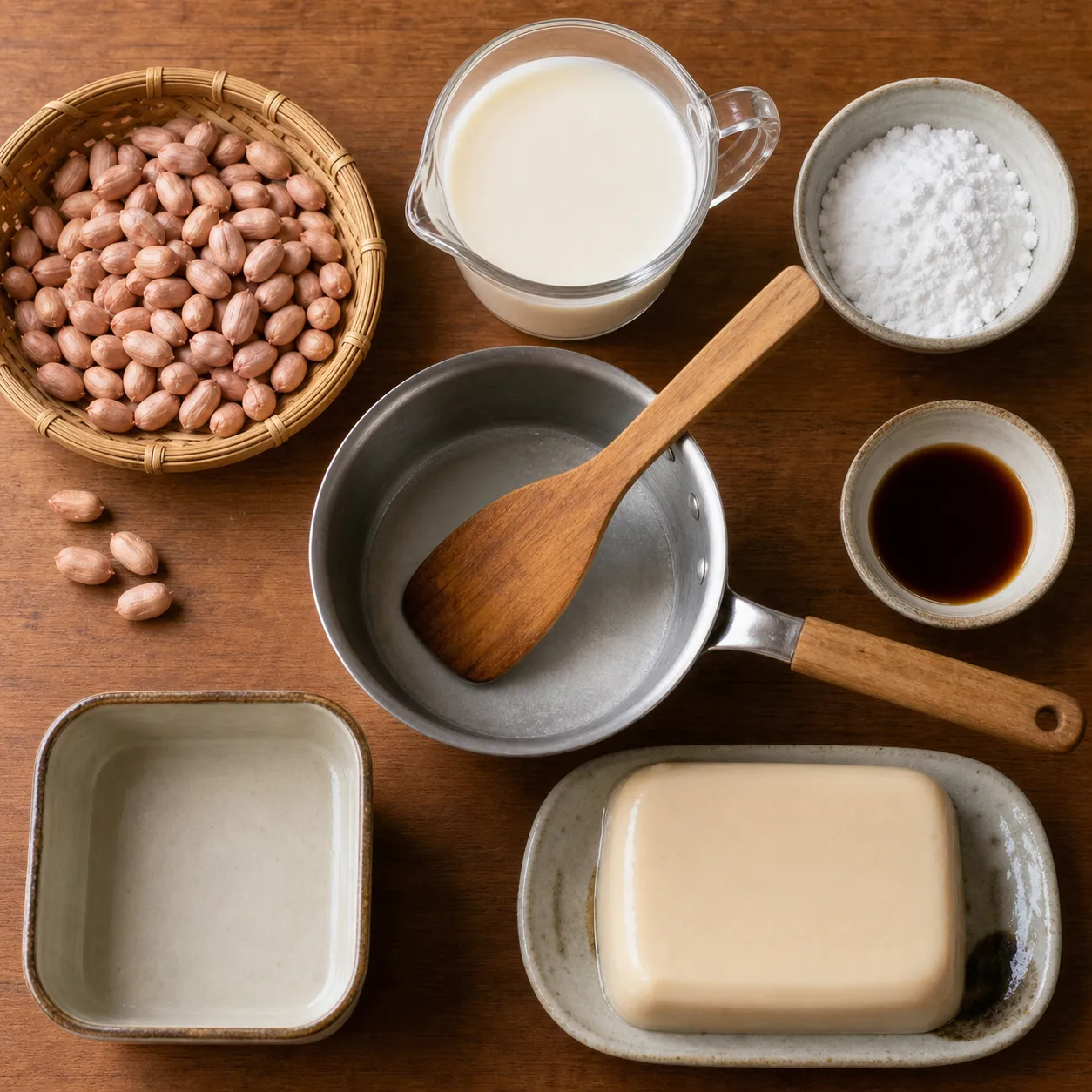 The ingredients and making of Jimami Tofu