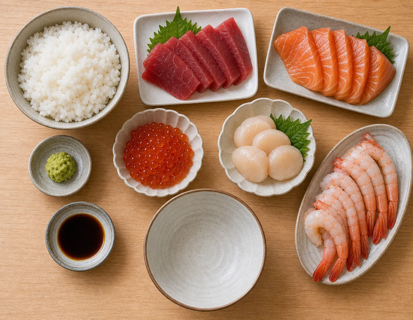 The ingredients and making of Kaisen-don
