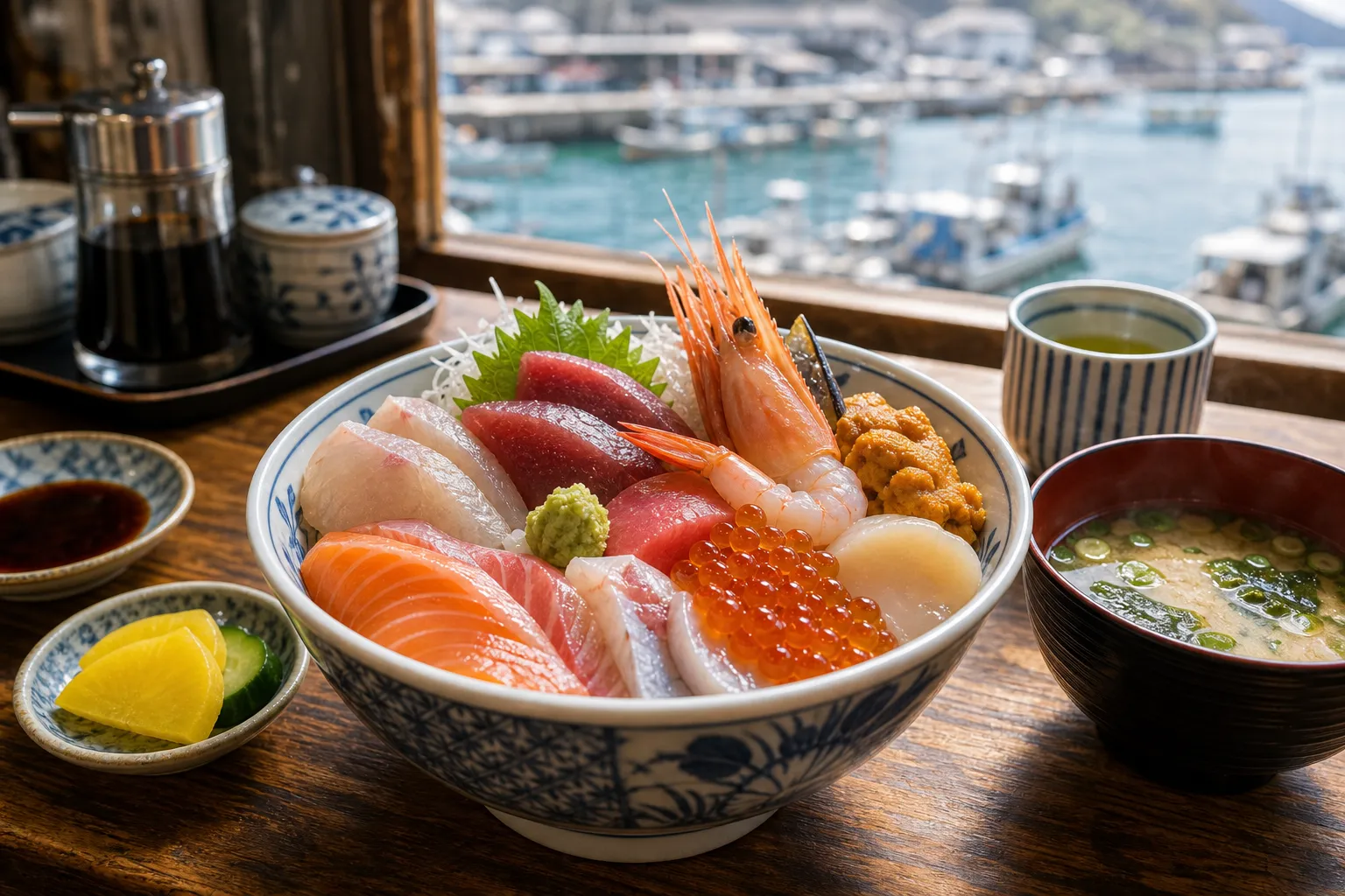 Kaisen-don served in a typical setting