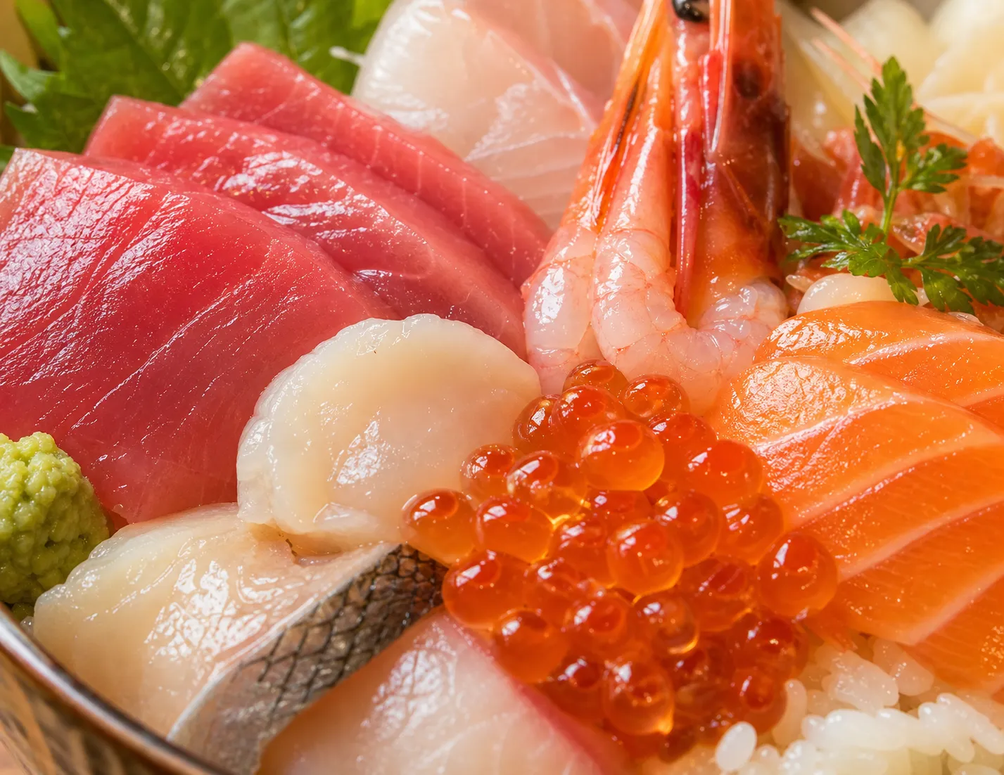 Close-up of Kaisen-don
