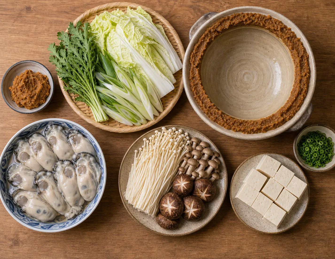 The ingredients and making of Kaki no Dotenabe
