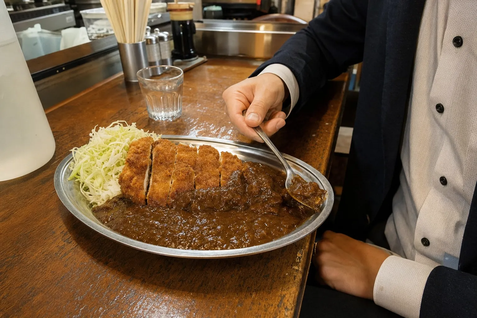 Kanazawa curry served in a typical local diner