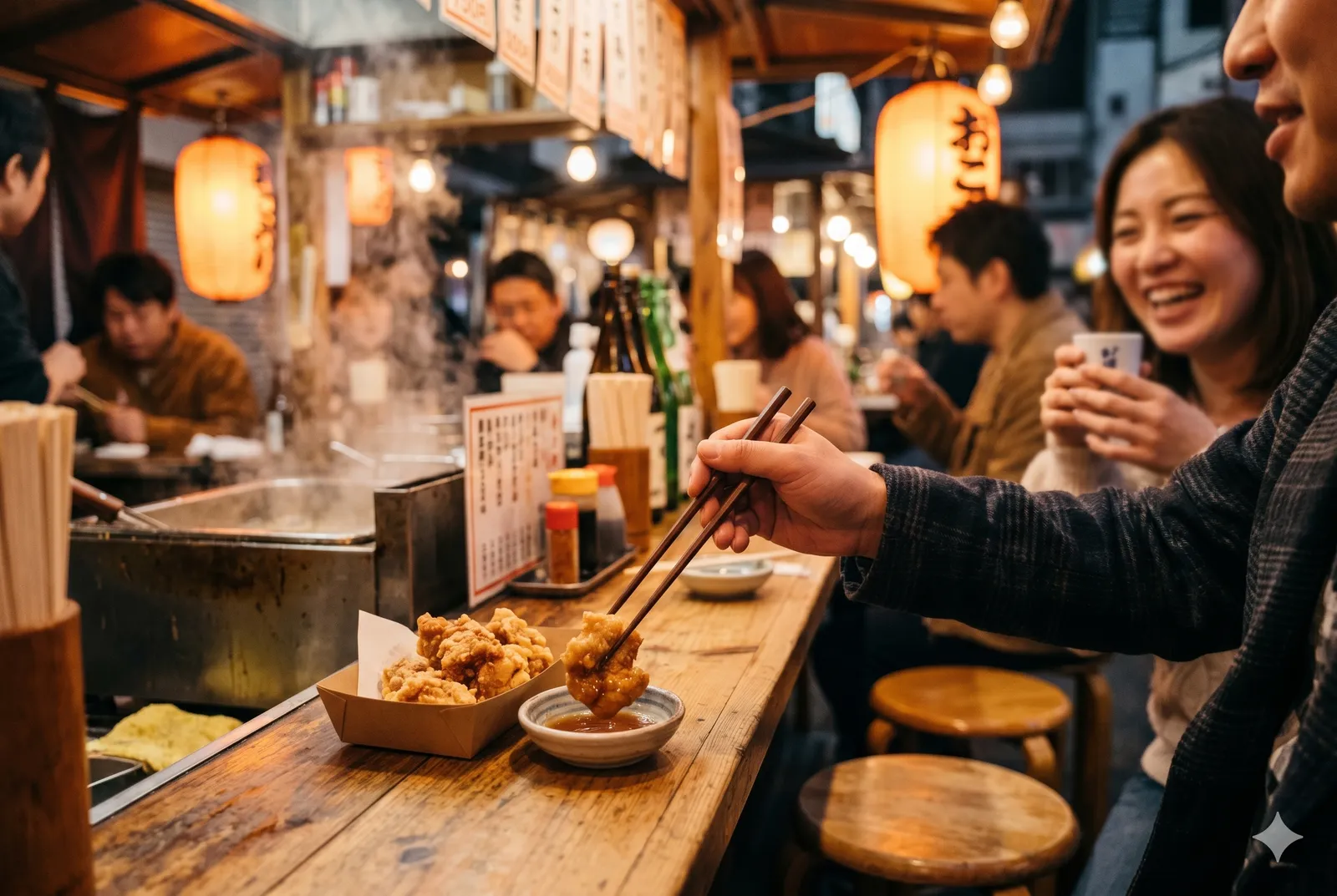 Karaage served in a typical setting