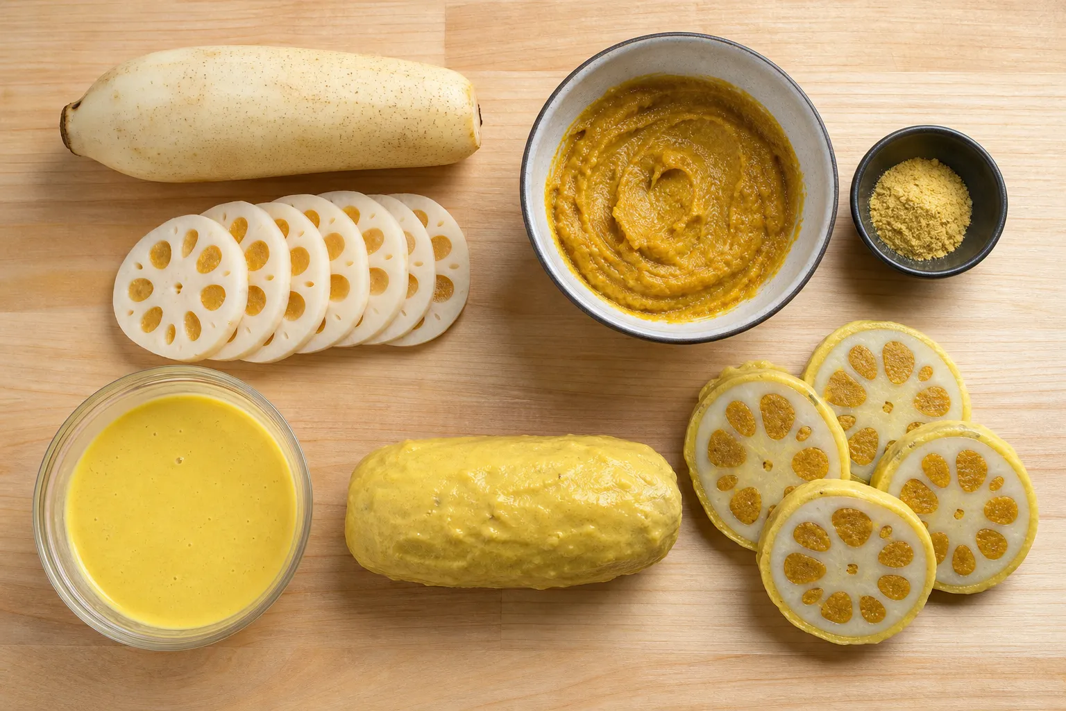 The ingredients and making of Karashi Renkon