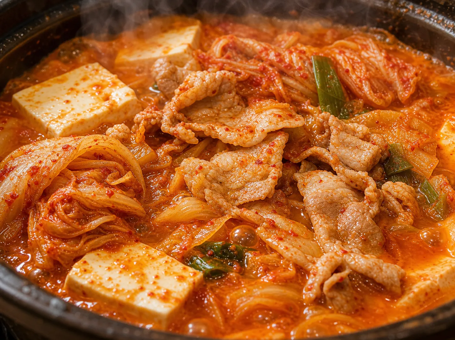 Close-up of Kimchi-nabe