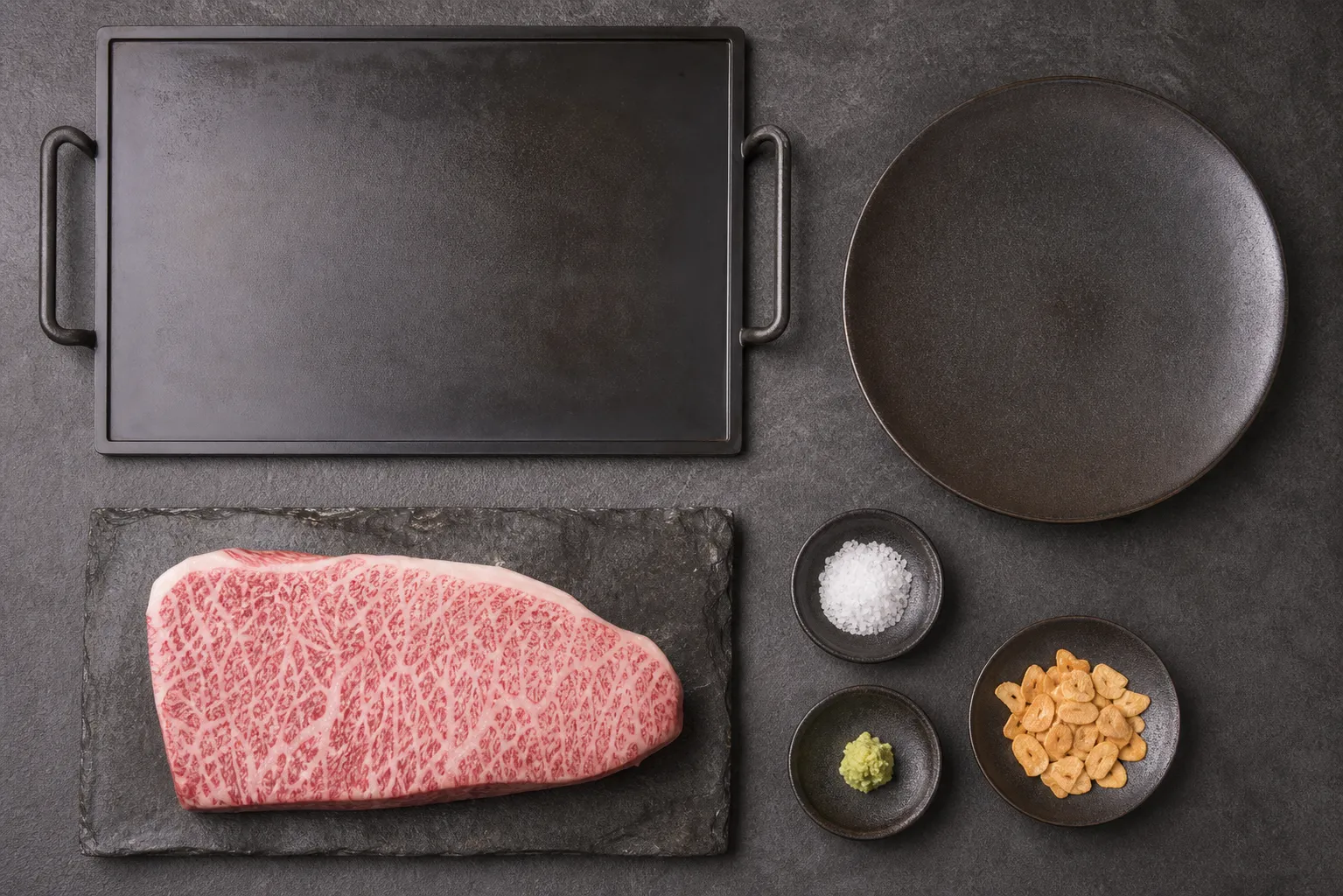 Ingredients and preparation of Kobe Beef teppanyaki