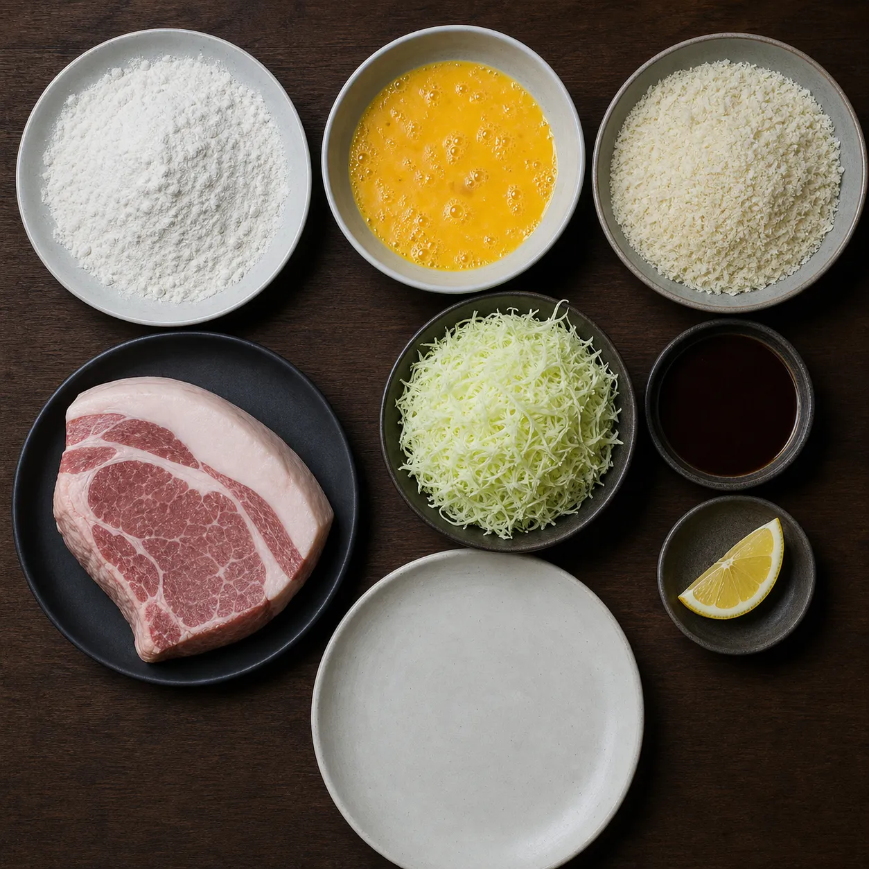 The ingredients and making of Kurobuta Tonkatsu