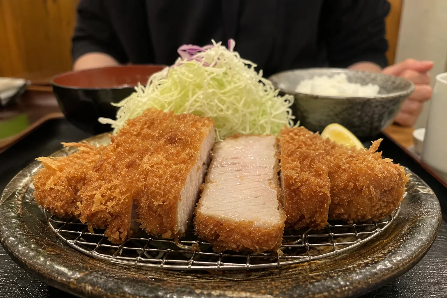 Kurobuta Tonkatsu served in a typical setting