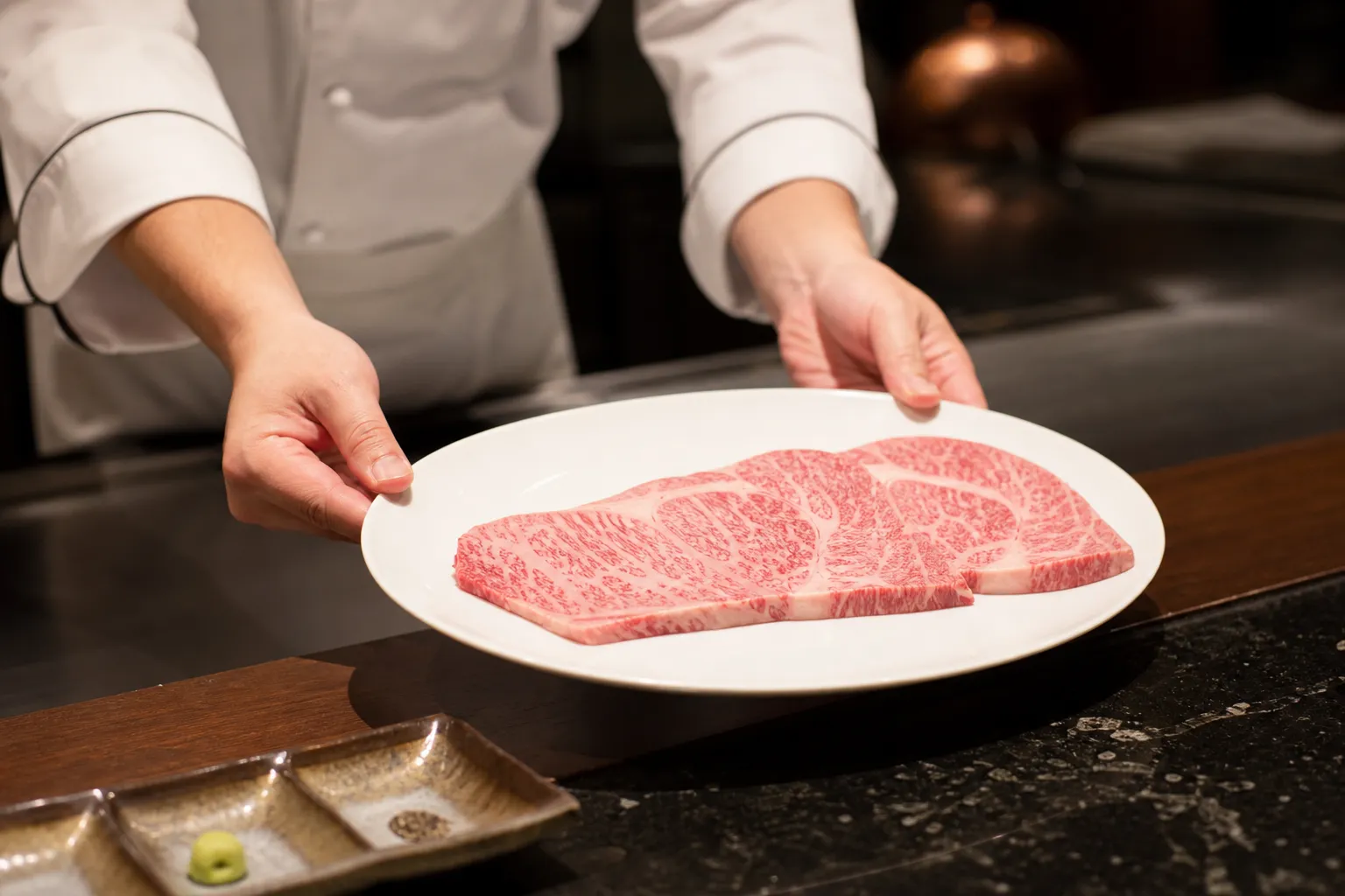 Matsusaka Beef served in a typical setting