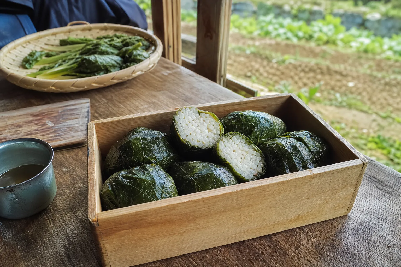 Mehari-zushi served on a plate in the Kumano region