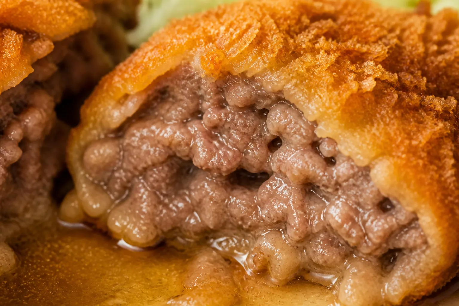 Close-up of Menchi-katsu