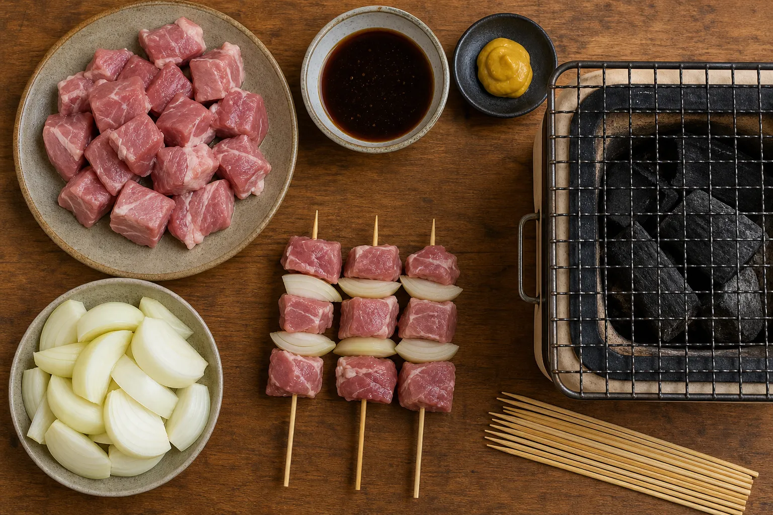 The ingredients and making of Muroran Yakitori