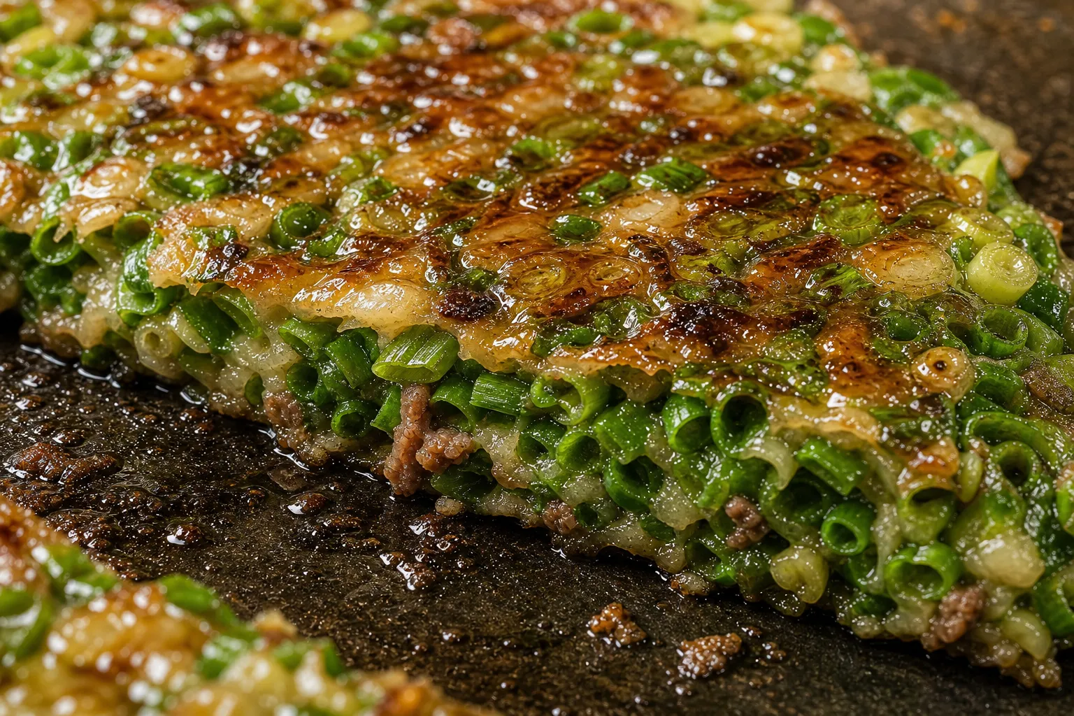 Close-up of Negiyaki