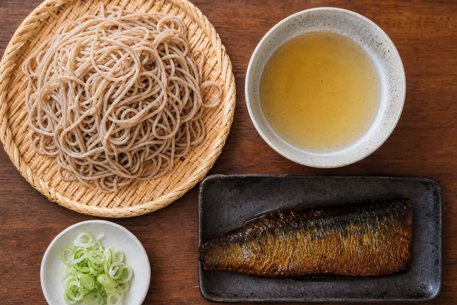 Simmering dried herring and assembling nishin soba