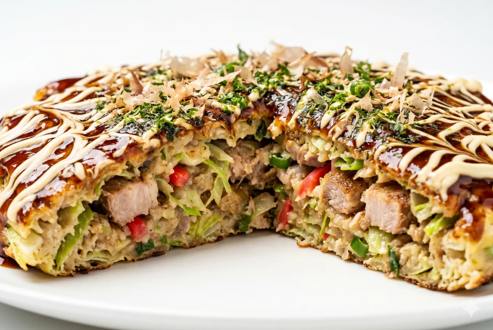 Close-up of Okonomiyaki