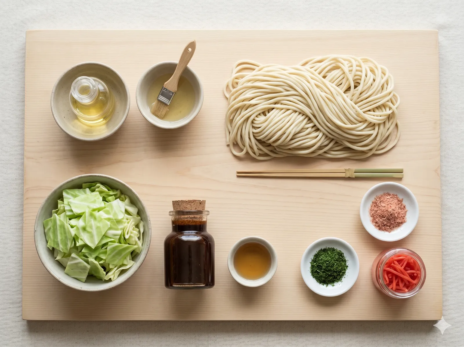 The ingredients and making of Ota Yakisoba