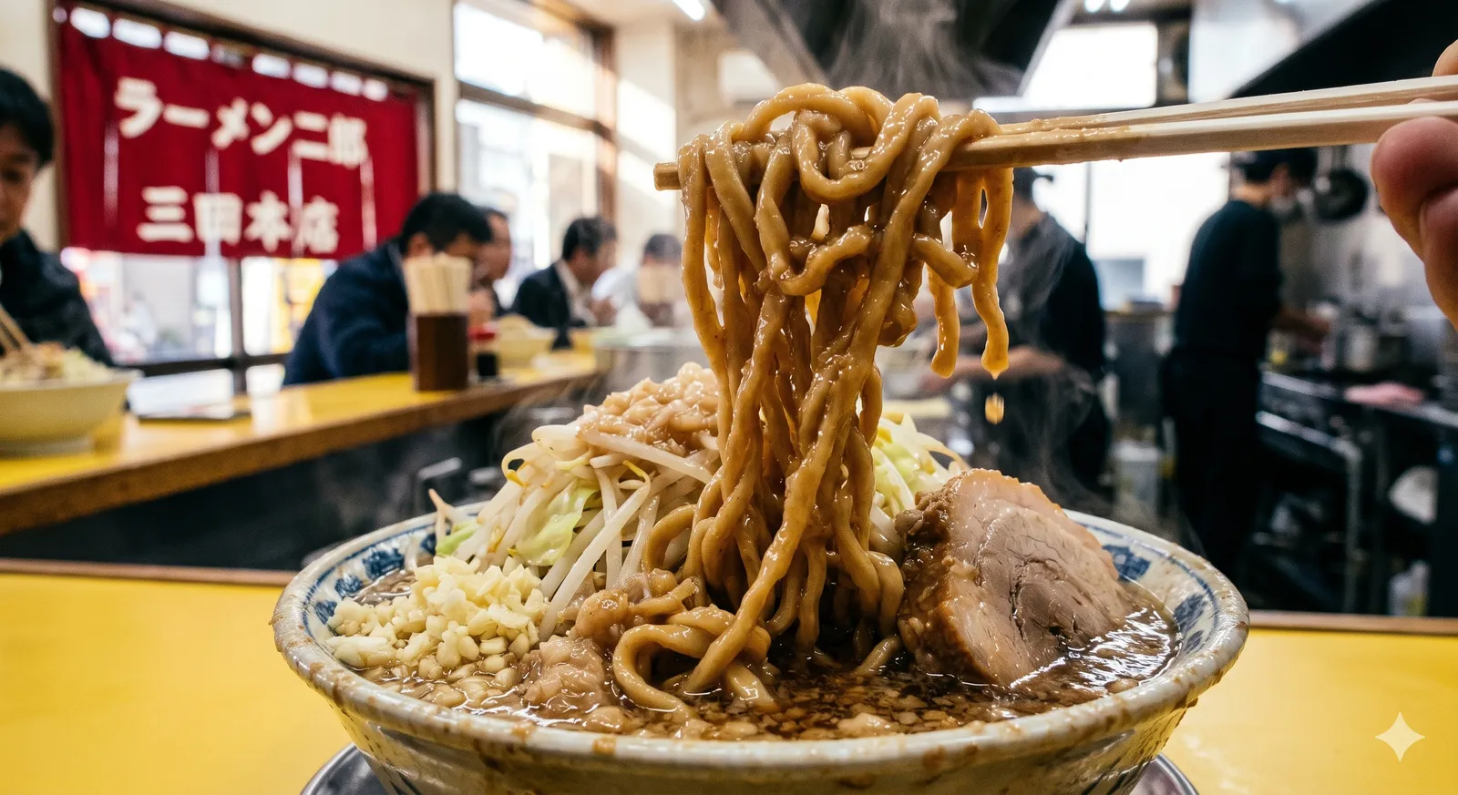 Close-up of Ramen Jiro
