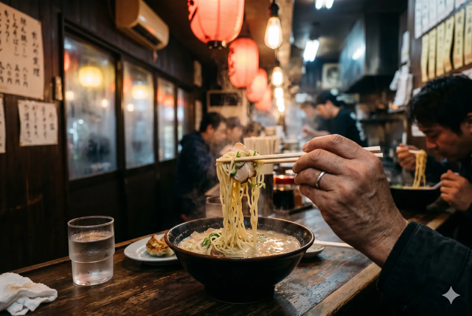 Ramen served in a typical setting