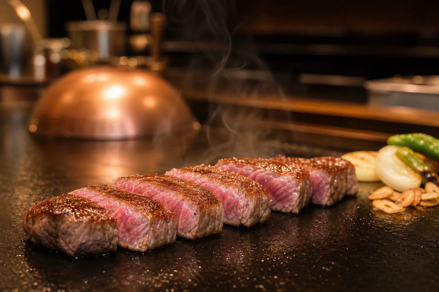 Saga beef served in a typical setting