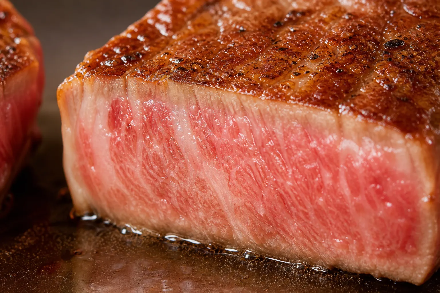 Close-up of Saga beef