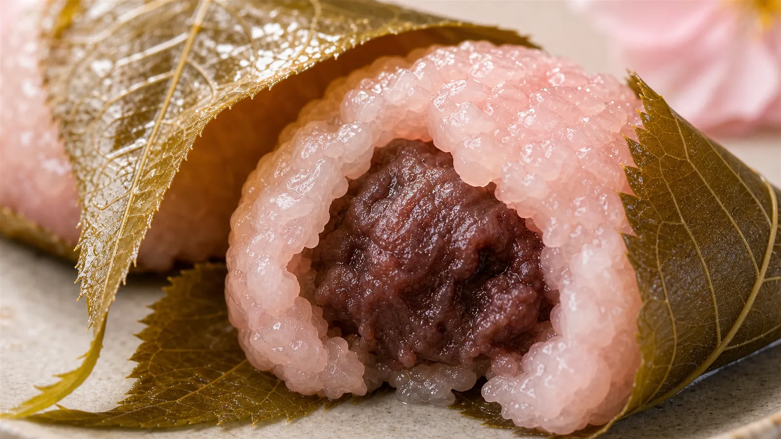 Close-up of Sakura Mochi